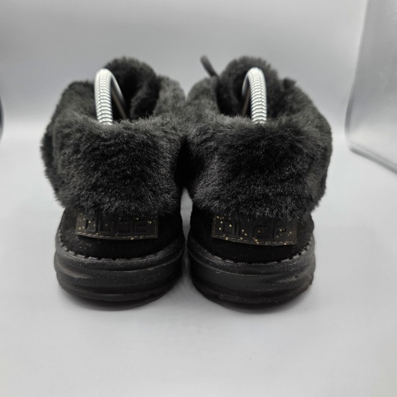 Hey Dude Britt Booties Womens 10 Starry Black Gold Faux Fur Lined Flat Comfort - Picture 5 of 13